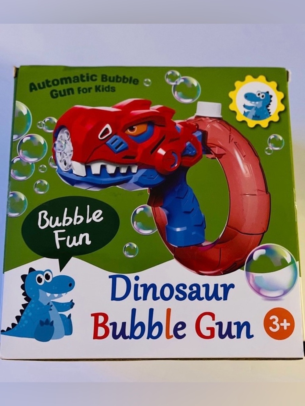 Dinosaur Bubble Gun Toy - Red and Blue